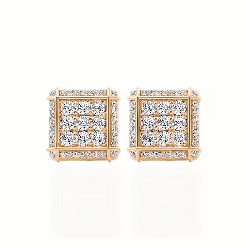 Large Square Diamond Studs