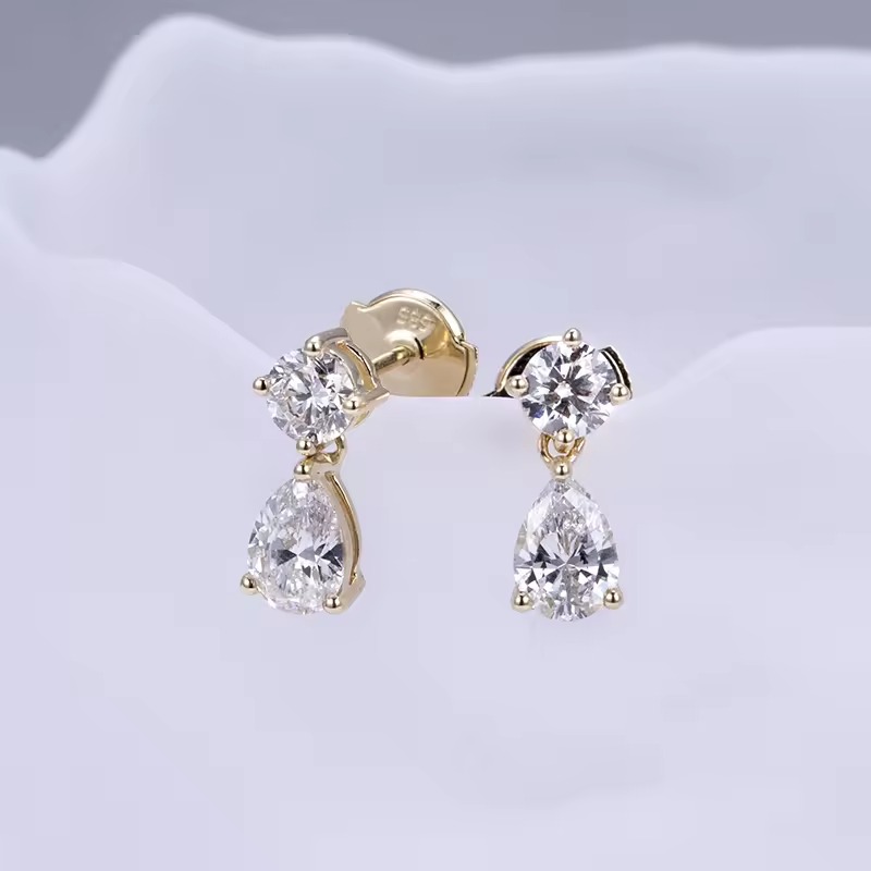 New Pear Cut Diamond Earrings